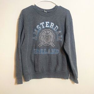 Logo Star Size Medium Amsterdam Holland Medium Blue Crewneck Logo Sweatshirt